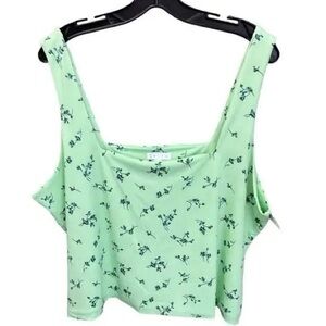 Sherbet Green top with blue floral details